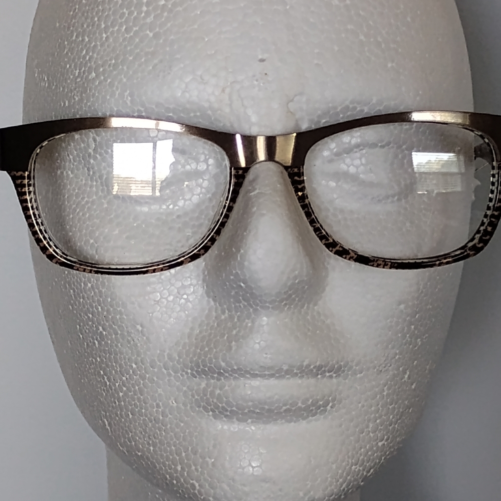 Vintage Fiction Metal/Acetate Gold Eyeglasses NOS